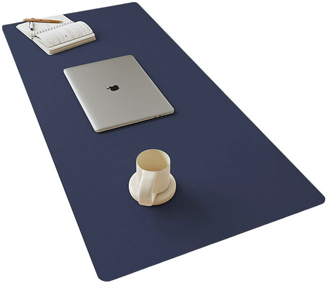 리버폭스 프리미엄 가죽 논슬립 와이드 데스크 매트, 네이비