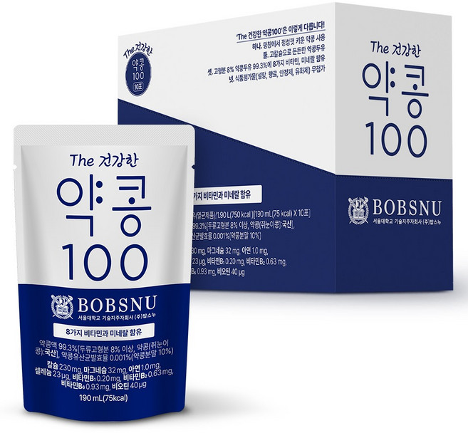 서울대밥스누 더 건강한 약콩 100 두유, 190ml, 10개