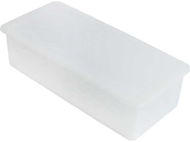 문일케미칼 심플 사각 수저통, 화이트, 1개