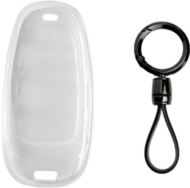 벤딕트 BMW-03 자동차 투명 키케이스 + 홀더 세트, 클리어 화이트, VDT-TK1A