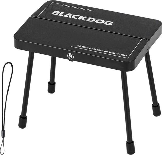 BLACK DOG 黑狗 硯台戰術小凳/折疊小桌/釣魚椅 附掛繩, 夜幕黑, 1個