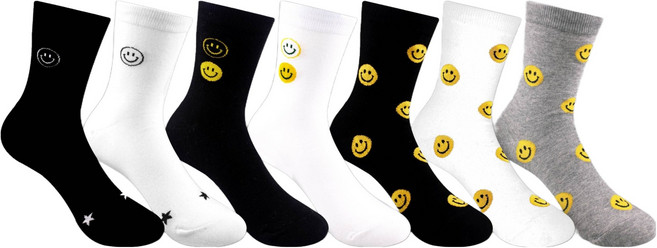 컬러매치 여성용 조이 갓성비 패션 중목 양말 7켤레 세트