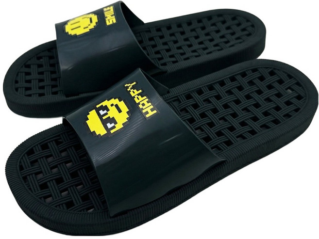 퓨어룸 해피 픽셀 욕실화, 블랙, 1개