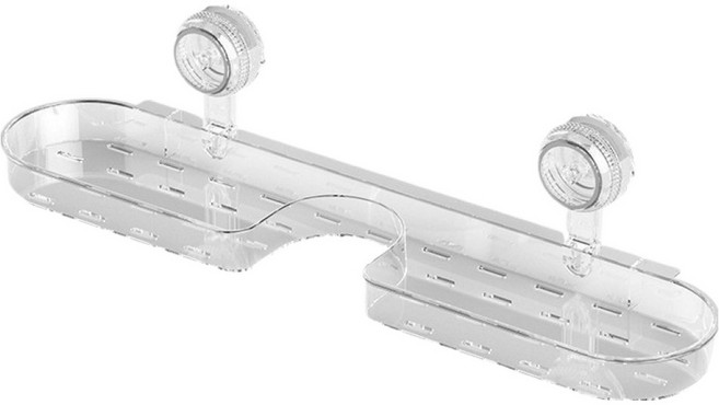 오펠리어 욕실 무타공 세면대 선반 물빠짐 수납 거치대, 투명 화이트, 1개