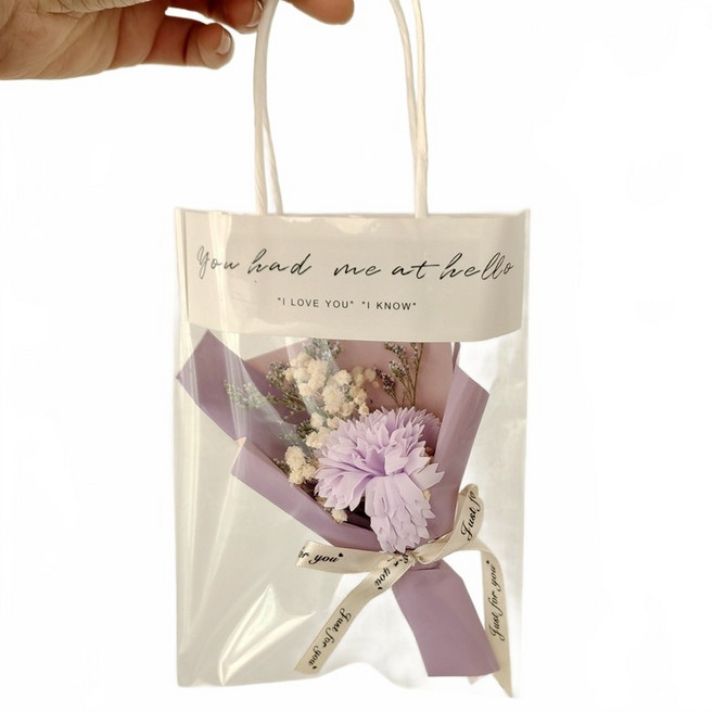 쇼핑153 조화 미니 비누 카네이션 꽃다발, 퍼플, 1개