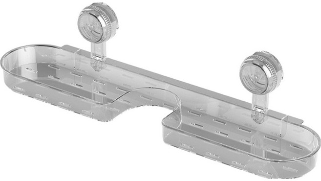 오펠리어 욕실 무타공 세면대 선반 물빠짐 수납 거치대, 투명 그레이, 1개