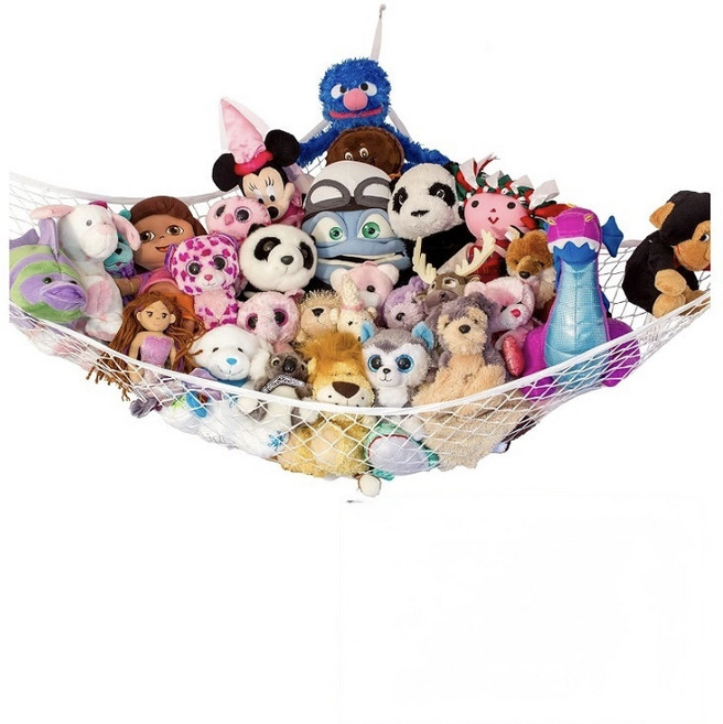 공룡마켓 인형 수납 두꺼운 망사 해먹, 흰색, 1개