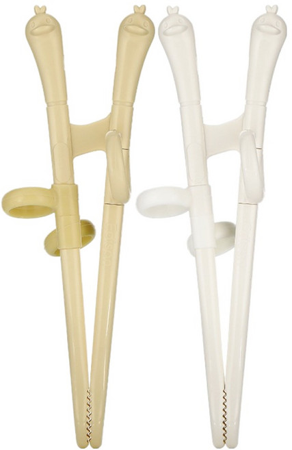 에디슨 스스로 미니 젓가락 2종 세트 오리, YELLOW, IVORY, 1세트