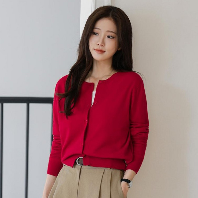 시크폭스 여성용 테일러드 니트 긴팔 가디건 61CA1611