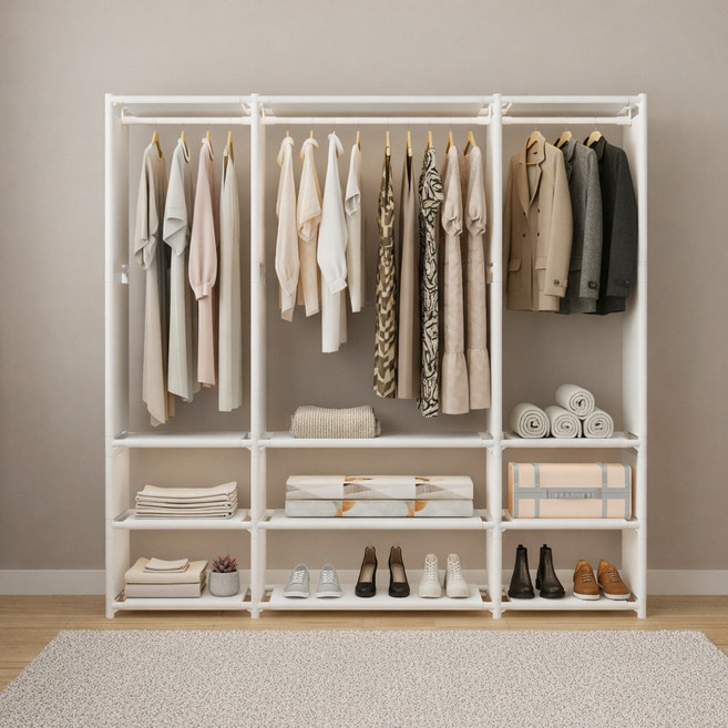 제이에스리빙 루미나 3단 옷장, 화이트