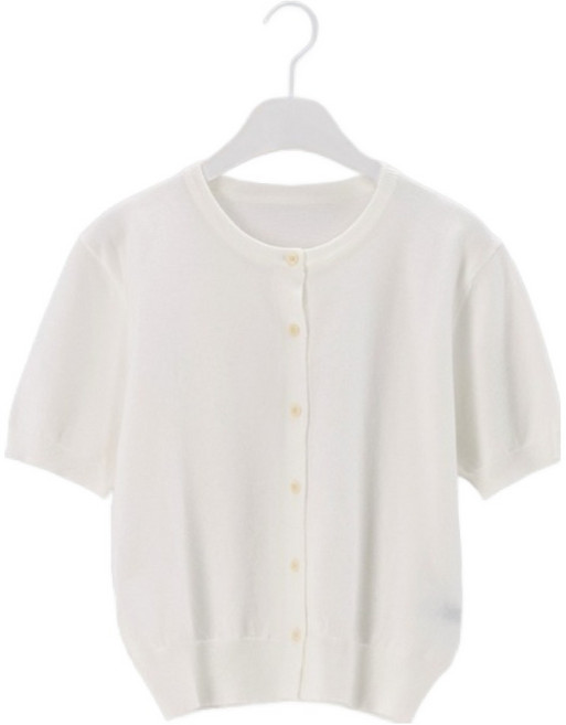 시크폭스 여성용 테일러드 니트 반팔 가디건 61CA1611