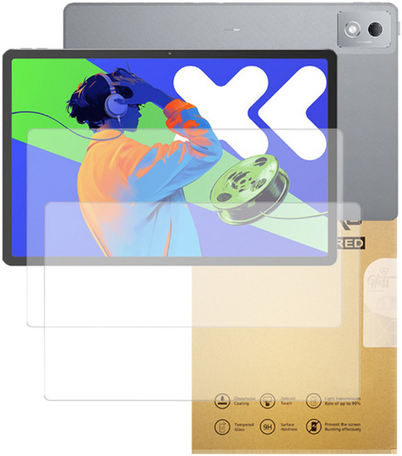 아네스 태블릿PC 9H 고경도 풀커버 강화유리 액정보호필름 2p 세트, 투명, 1세트