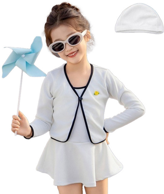 스타빈 미니플라워 투피스 수영복 세트