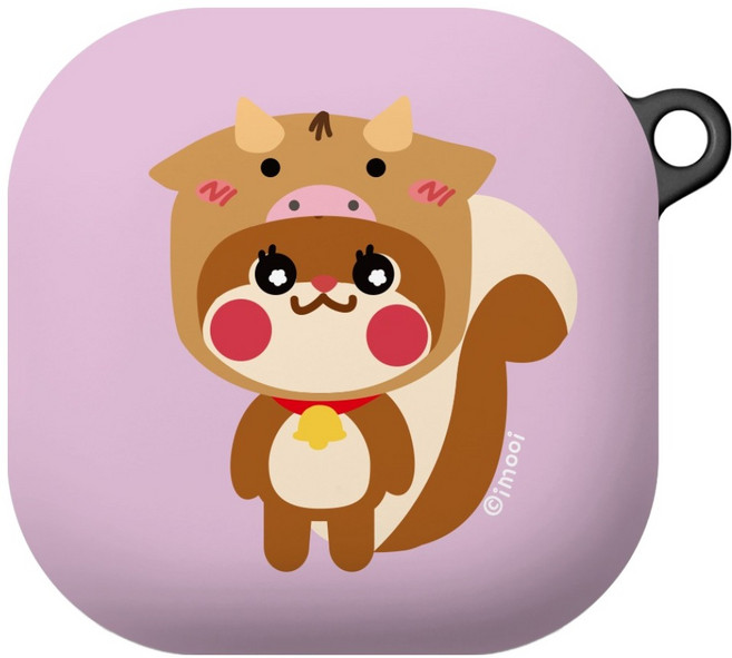 Imooi Galaxy Buds4 / Buds4 Pro 硬殼保護套 第5季, 松鼠牛 Cow阿朗, 1個, 單一商品