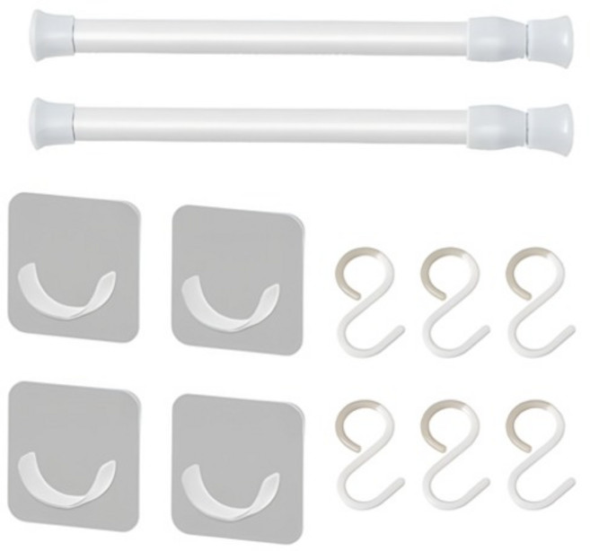 스프렉시 욕실 틈새 압축봉 걸이 세트, 3호(30~50cm), 1세트