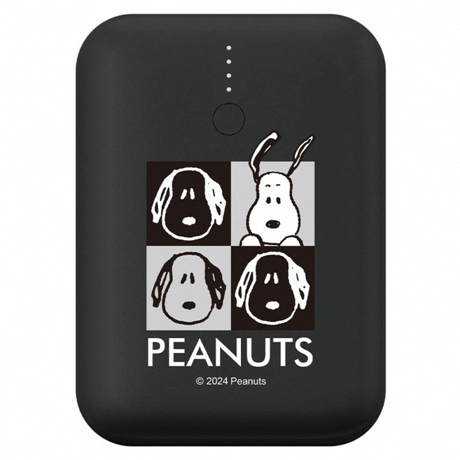 PEANUTS 史努比 PD雙向快充 小圓寶行動電源 12000series, 黑白格, PSN-127