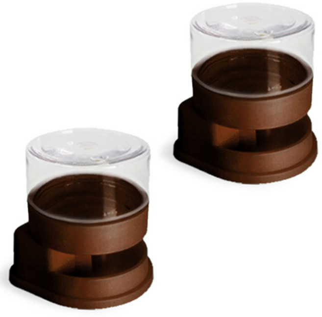 두렙 도마뱀 자동급수기 소형, 브라운, 2개