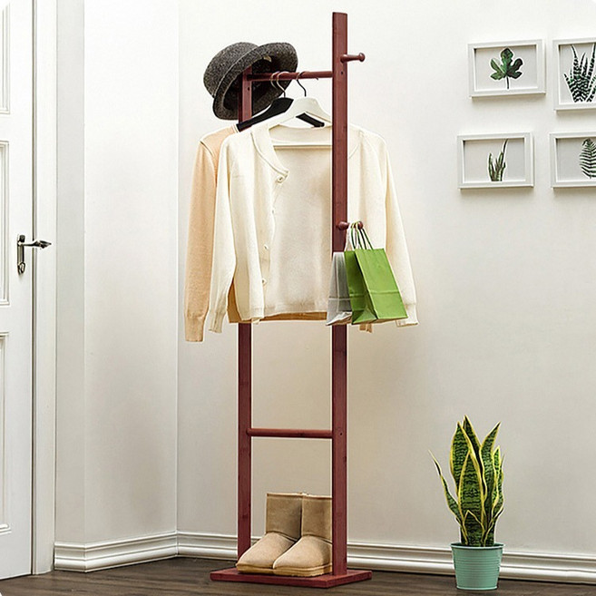 제이에스리빙 안나수 원목 침실 드레스룸 사무실 싱글 의류 모자 가방 거치 튼튼한 스탠드 인테리어 행거 @JSLV-MD:0565632AA, 우드