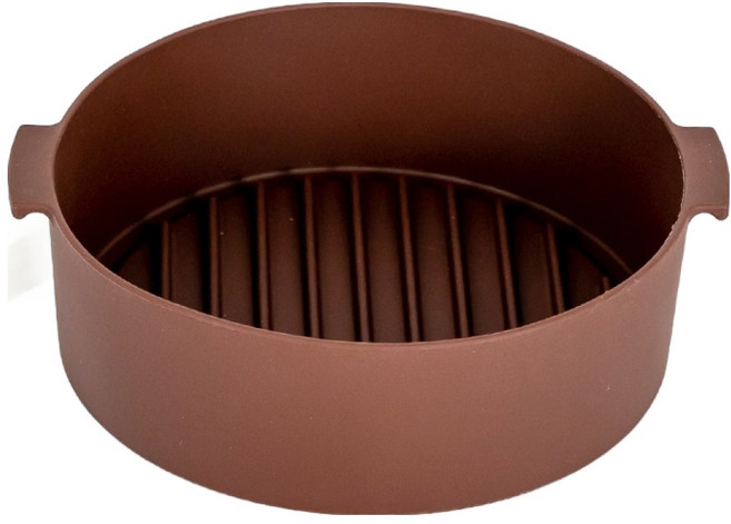 소노리떼 국내산 실리콘 에어프라이어 전자레인지 겸용 용기 22cm, 1개, 초코