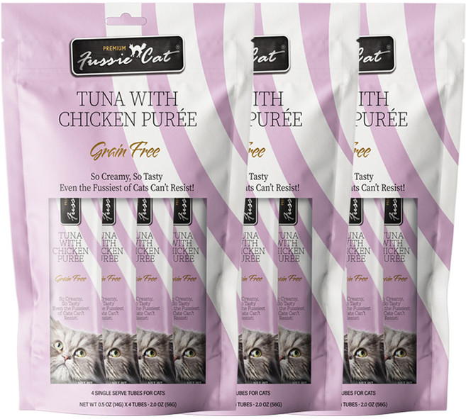 퍼시캣 고양이 퓨레 저염 간식 4p, 56g, 3개, 혼합맛(참치/치킨)