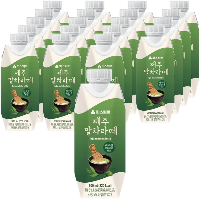 파스퇴르 제주 말차라떼, 300ml, 20개 - 쿠팡