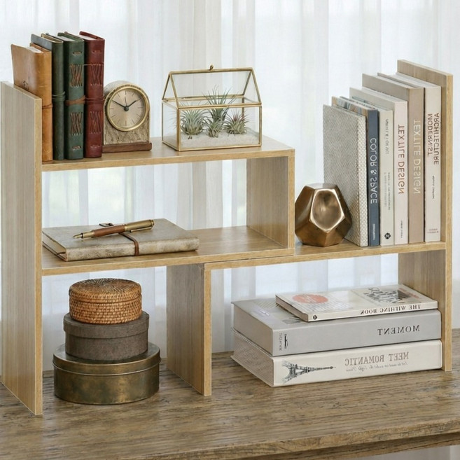 제이에스리빙 책상 원목 책꽂이 JS_2T-0463, 2단, 우드