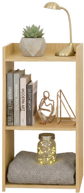 제이에스리빙 칸막이 선반 책꽂이 CV-04165045-SF, 3단, 우드