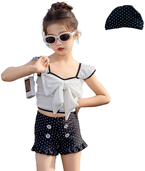 스타빈 왕리본 프릴 투피스 수영복 세트