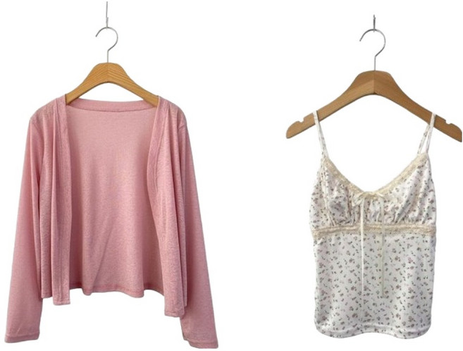 시크블랙 여성용 일버투 레이스 리본 플라워 나시 시스루 가디건 세트 cpcd3720k63