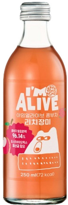 아임얼라이브콤부차 리치장미, 1개, 250ml