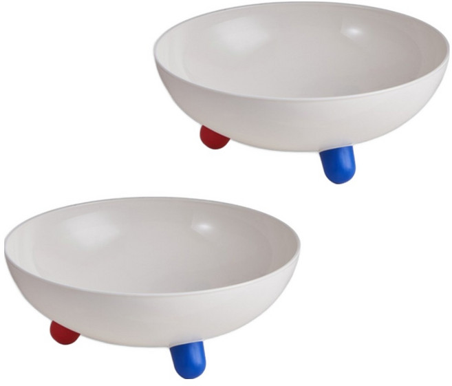 쉼표온 디저트 트레이 과일 간식바구니, 화이트, 2개