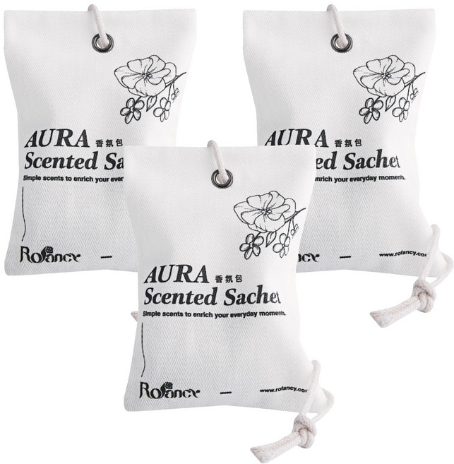 Rofancy AURA 香氛包3件組, 10g, 1套, 京都桂花 + 牡丹與胭脂麂絨 + 牡丹紅蘋果