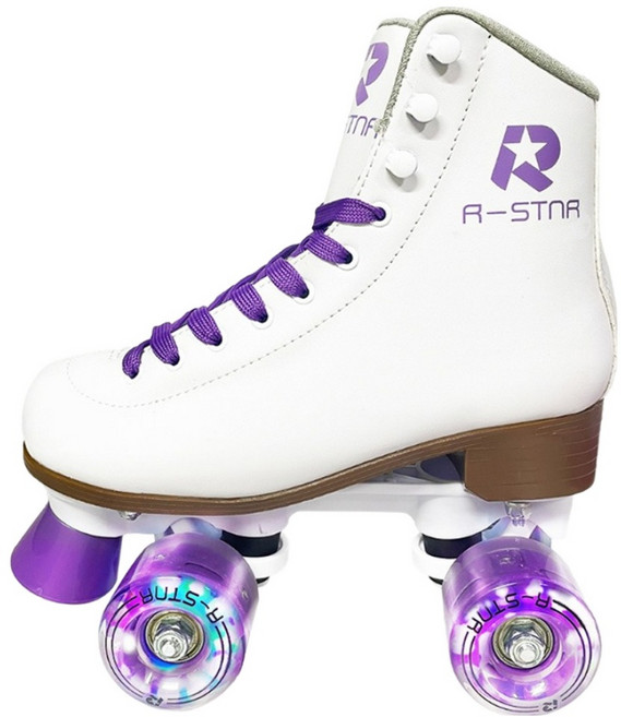 롤링스타 아동용 밀크팝 LED 롤러스케이트, 퍼플, 1개