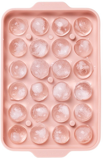 실리가든 실리콘 얼음틀 원형 24구, 피치핑크, 1개