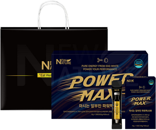 뉴네이처 마시는 알부민 파워맥스 98 30p + 쇼핑백, 1개, 450g