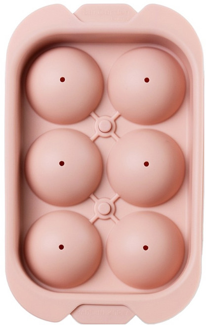 실리가든 실리콘 원형 6구 얼음틀, 피치핑크, 1개