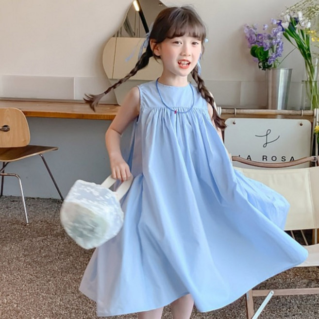 유블리 아동용 모리안 벌룬 셔링 나시 원피스