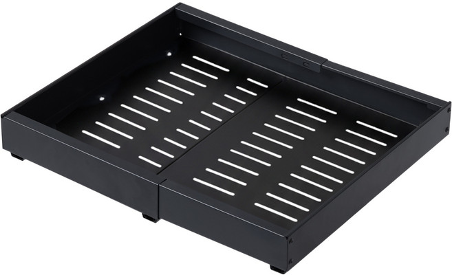 엠디유마켓 프리미엄 무타공 폭 너비 조절 슬라이딩 싱크대 주방 선반, 블랙, 1개