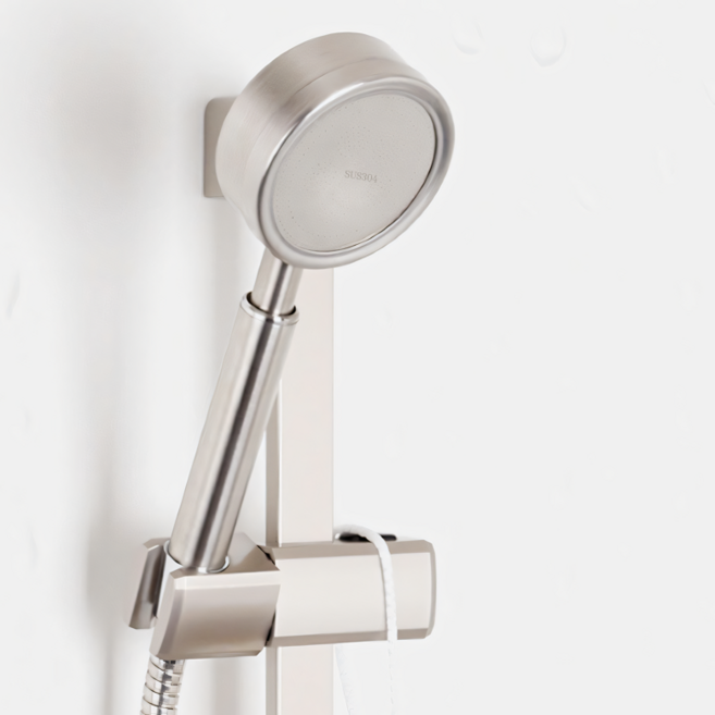 루벤하임 호텔식 수압상승 스테인리스 샤워기헤드, 1개, 실버