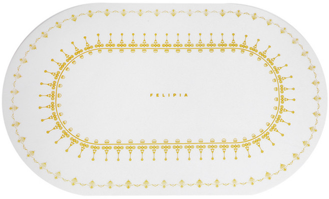 페리피아 실리콘 식탁매트 빠넬, White, 1개, 폭 425mm x 270mm