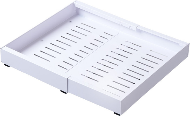 엠디유마켓 프리미엄 무타공 폭 너비 조절 슬라이딩 싱크대 주방 선반, 화이트, 1개