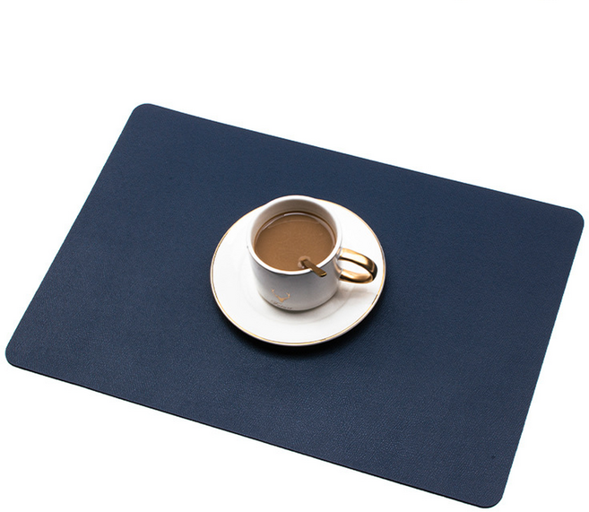 알버트현 PU가죽 프리미엄 식탁 매트, 다크블루, 2개, 440 x 300 mm