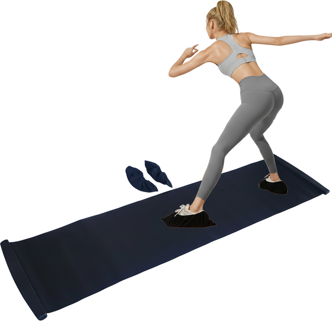 영핏 슬라이딩 보드 실내 스케이트 코어 매트 200cm, 블랙