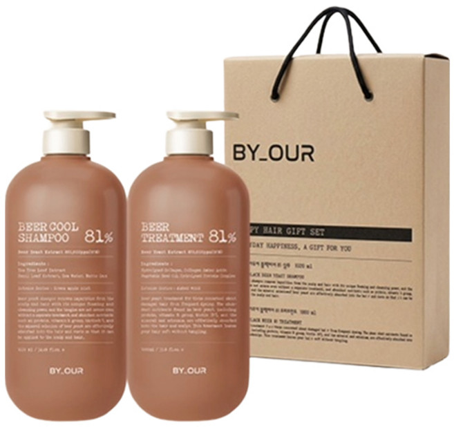 바이아우어 81만PPM 맥주효모 탈모샴푸 1.02L + 트리트먼트 1L 세트, 1세트