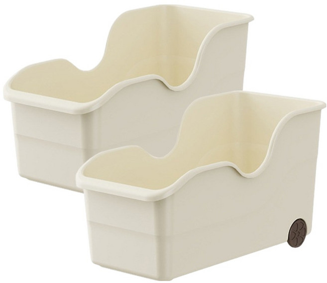 존글로벌 슬라이딩 주방 후라이팬 다용도 정리함, 화이트, 2개