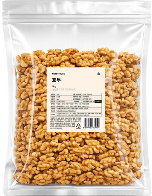해맑음푸드 넛츠하우스 호두, 1kg, 1개