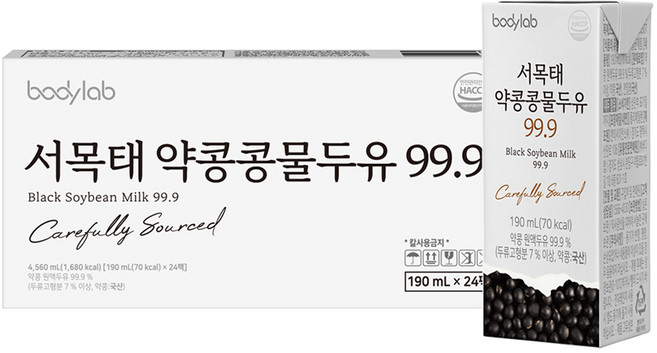 바디랩 서목태 약콩콩물두유 99.9, 190ml, 24개