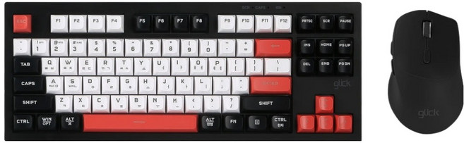 지클릭커 오피스프로 WMK50 사일런스 M 무소음 무선 블루투스 87 키보드 마우스 세트, 일반형, Poker