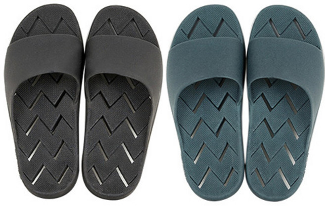지와이리빙 국산 논슬립 더블유 욕실화 2종 세트, 오션블루, 차콜, 1세트