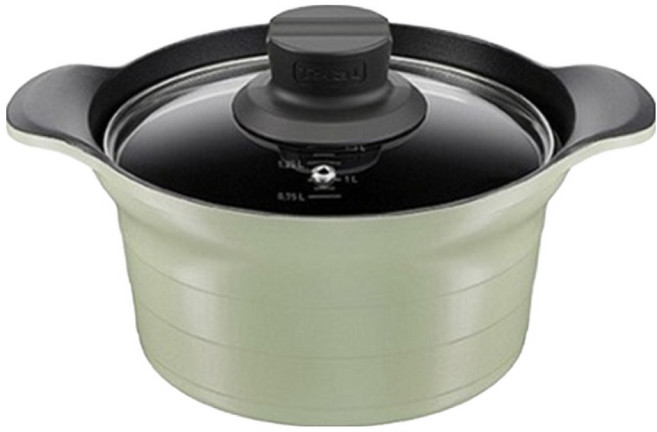 테팔 인덕션 아로마 통주물 양수냄비, 민트, 1개, 20cm